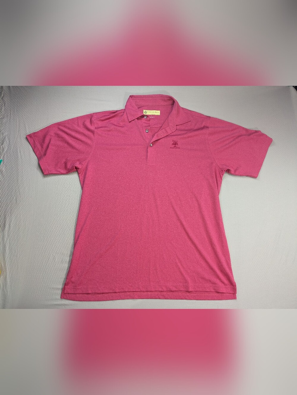 Donald Ross Polo Golf Shirt Ligonier Country Club Mens L Pink Performance Stretc